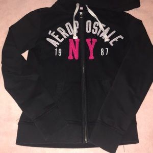 Aeropostale Black Zip Up Sweater